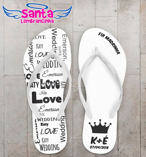 Chinelo Casamento, Fui Madrinha Personalizado COD 5318