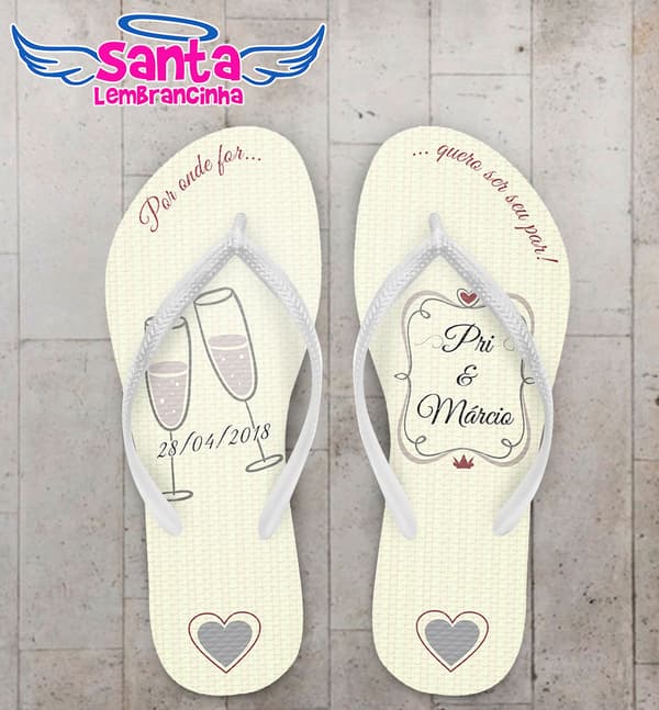 Chinelo Casamento Taças Personalizado COD 5347