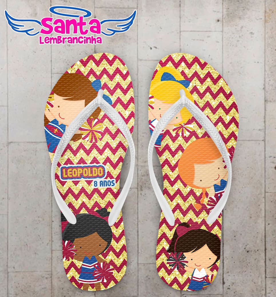 Chinelo Infantil Lideres de Torcida Cute Personalizado COD 5444