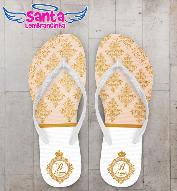 Chinelo Debutante - 15 Anos Arabesco Personalizado COD 5639