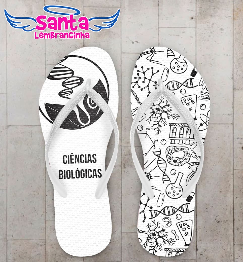 Chinelo Formatura Ciências Biológicas Logo e Ícones COD 5754