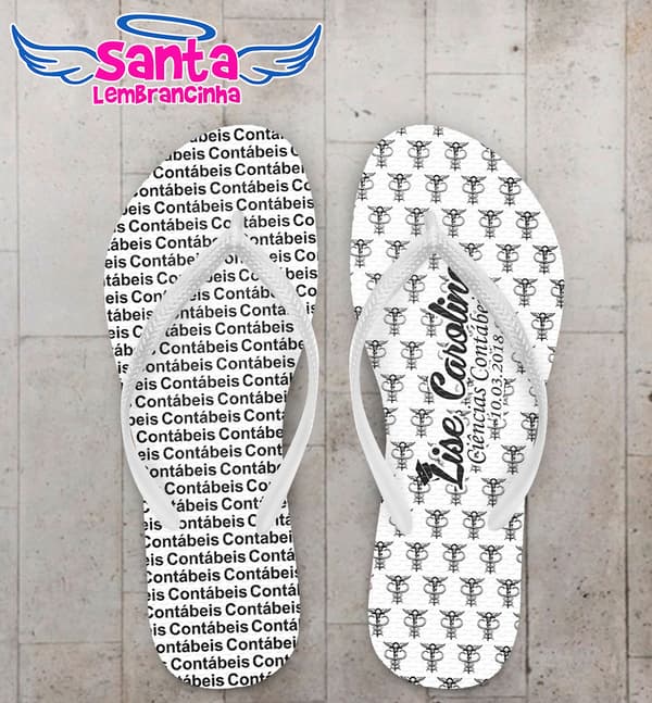 Chinelo Formatura Ciências Contábeis Logos com Fundo Branco COD 5757