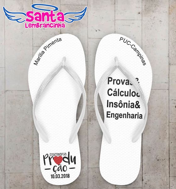 Chinelo Formatura Engenharia de Produção com Escrita COD 5767