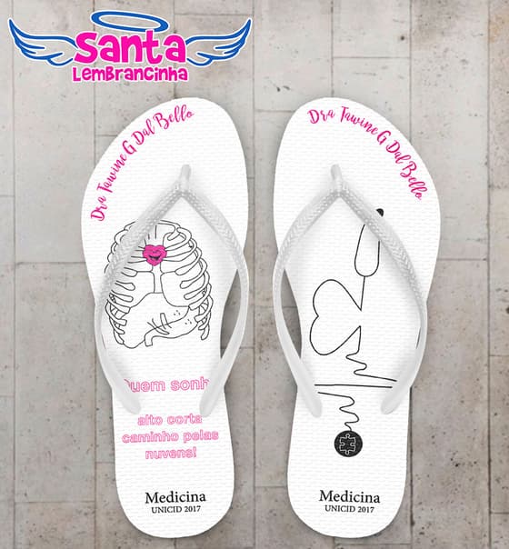 Chinelo Formatura Medicina Costela e Coração COD 5786