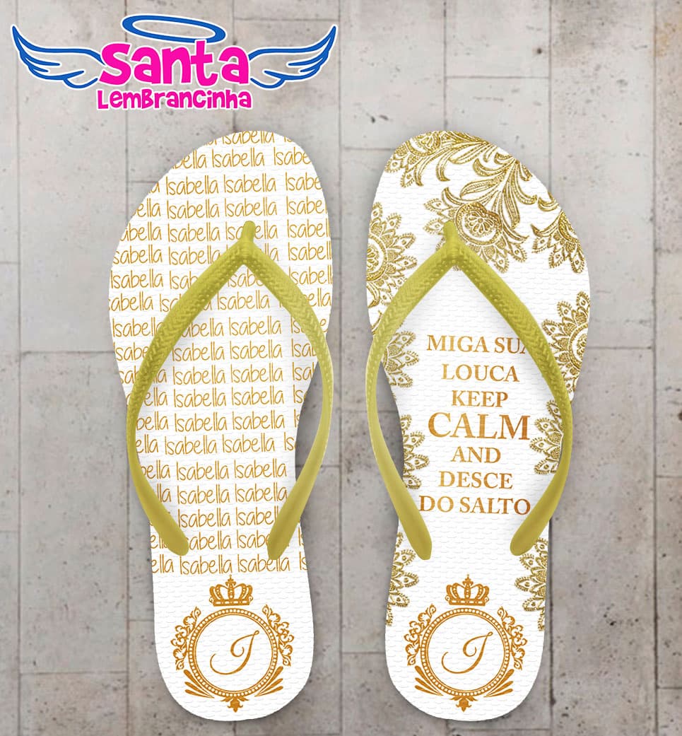 Chinelo Debutante Miga sua Loca com Monograma Personalizado COD 5648