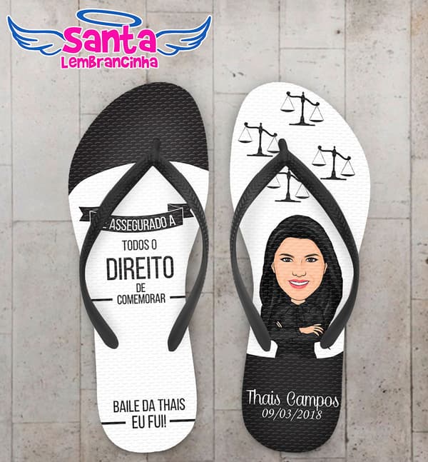 Chinelo Formatura Direito Caricatura com Balanças COD 5762