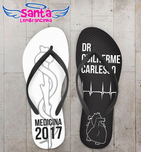 Chinelo Formatura Medicina Batimento e Coração COD 5797