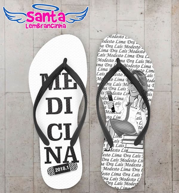 Chinelo Formatura Medicina Caricatura e Band aid COD 5805