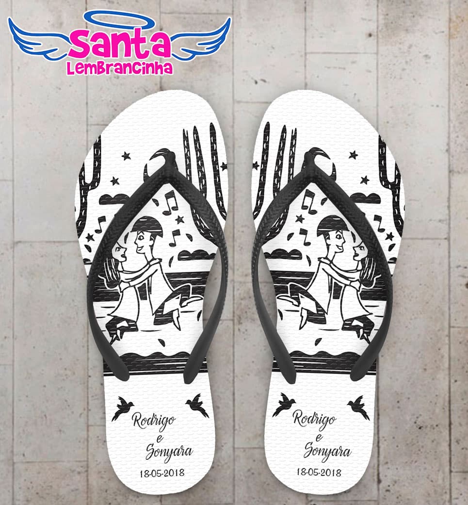Chinelo Casamento Noivinhos Nordeste Personalizado COD 5370