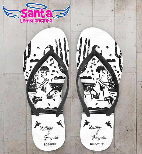 Chinelo Casamento Noivinhos Nordeste Personalizado COD 5370