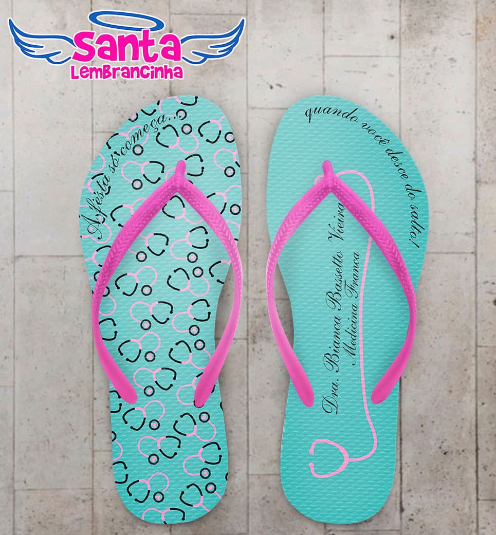 Chinelo Formatura Medicina Estetos com Frase COD 5792