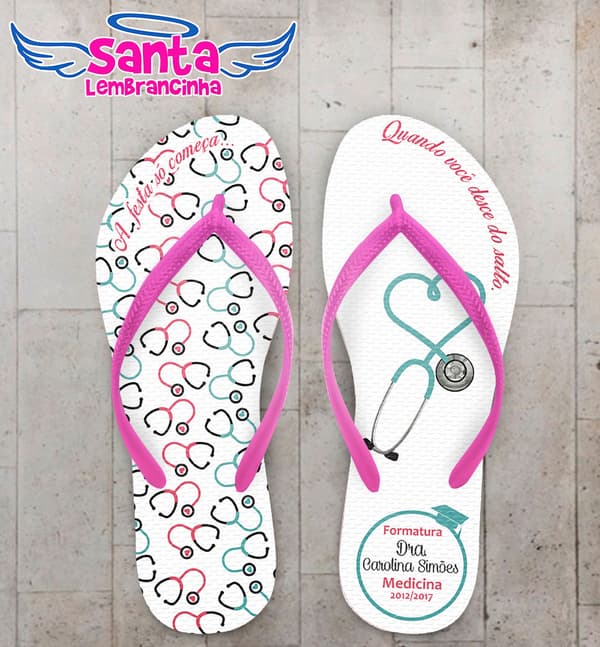 Chinelo Formatura Medicina Estetos com Brasão COD 5798