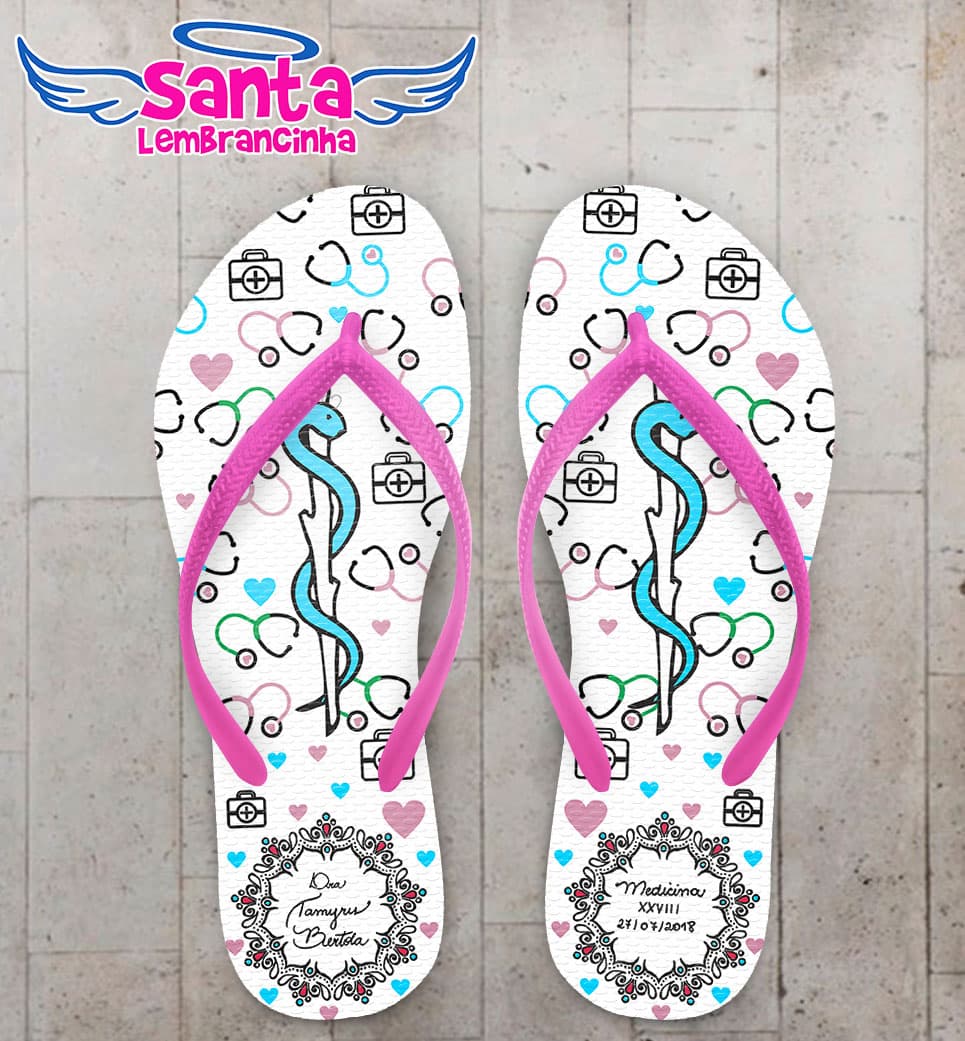 Chinelo Formatura Medicina Logo com Monograma COD 5807