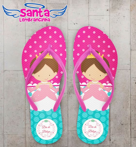 Chinelo Infantil Spa, Princesa Personalizado COD 5507
