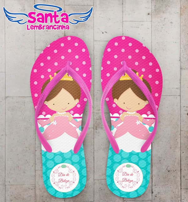 Chinelo Infantil Spa, Princesa Personalizado COD 5507