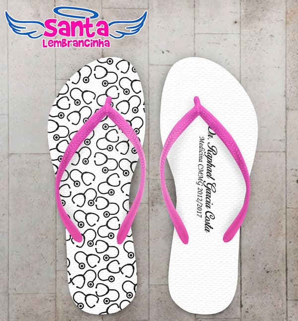 Chinelo Formatura Medicina Esteto Fundo Branco COD 5784