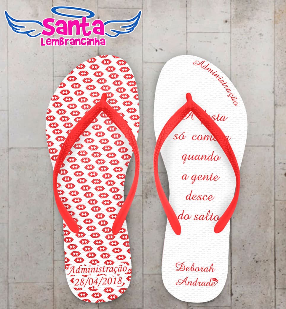 Chinelo Formatura Administração Fundo Branco com Logos COD 5738
