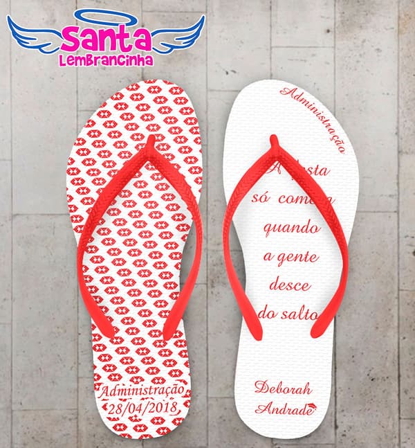 Chinelo Formatura Administração Fundo Branco com Logos COD 5738