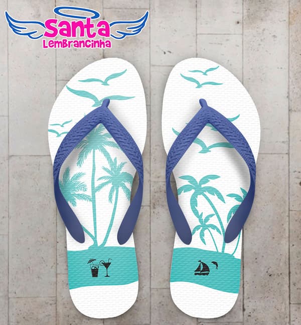 Chinelo Corporativo Oculare Oftalmologia Barco no Mar Personalizado COD 5621