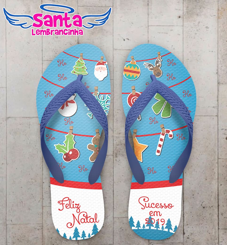 Chinelo Natal Ícones Pendurados Personalizado COD 5684