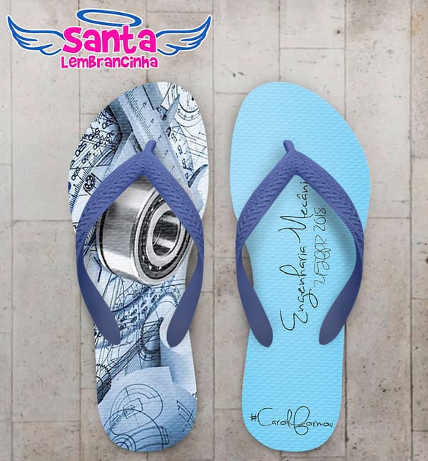 Chinelo Formatura Engenharia Mecânica Azul COD 5769