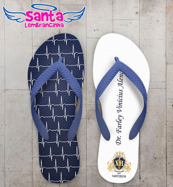 Chinelo Formatura Medicina Batimentos com Brasão COD 5808