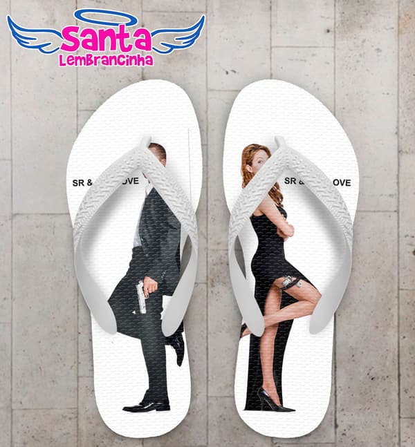 Chinelo Casamento Sr e Sra Love Personalizado COD 5383