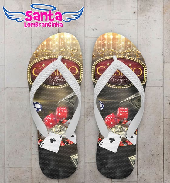 Chinelo Aniversário Casino Personalizado COD 5392