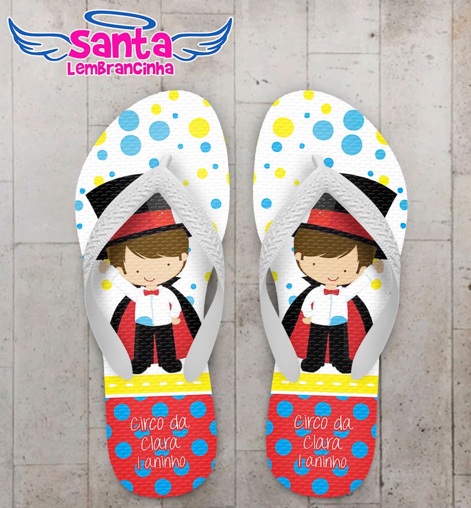 Chinelo Infantil Circo, Magico Cute Personalizado COD 5560