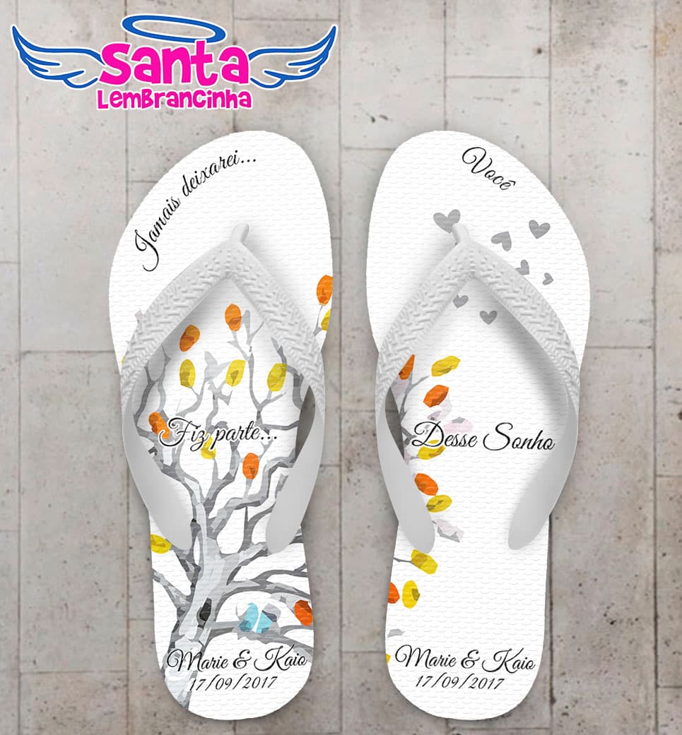 Chinelo Casamento Árvore, Fiz Parte Desse Sonho Personalizado COD 5305