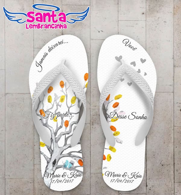 Chinelo Casamento Árvore, Fiz Parte Desse Sonho Personalizado COD 5305