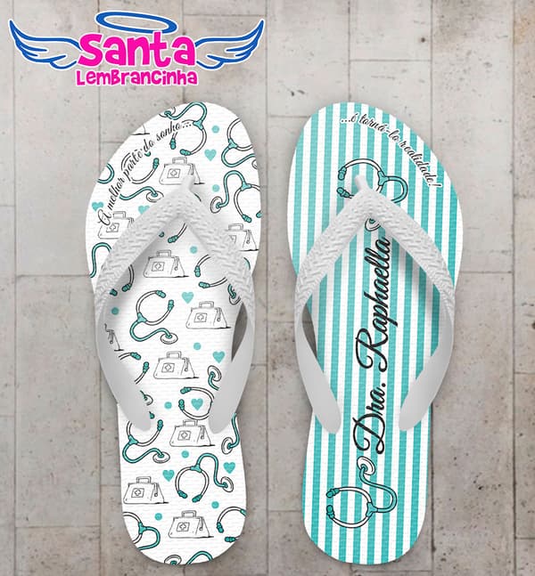 Chinelo Formatura Medicina Listrado com Esteto COD 5782