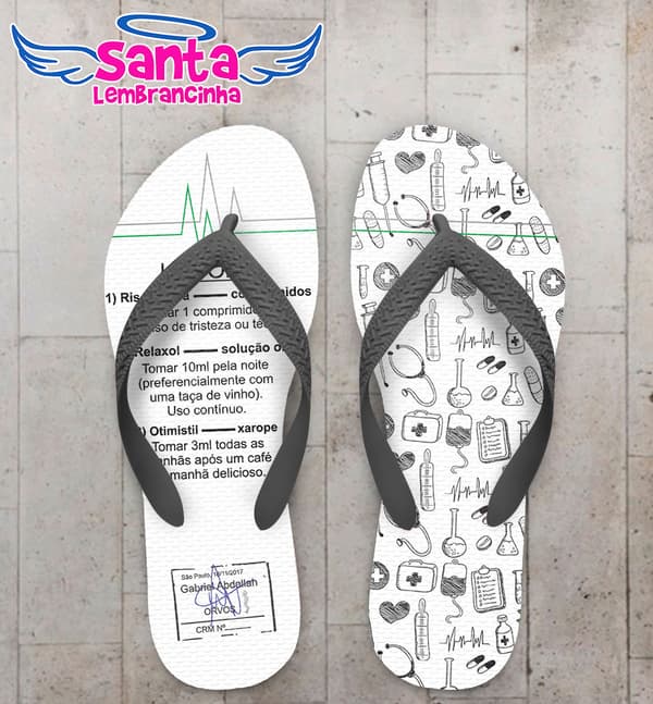 Chinelo Formatura Medicina Bula com Assinatura COD 5733