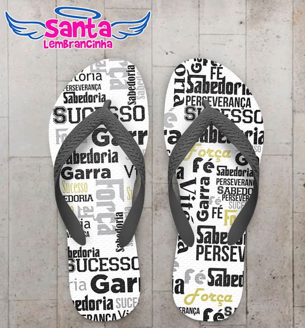 Chinelo Ano Novo Fundo Branco Personalizado COD 5703