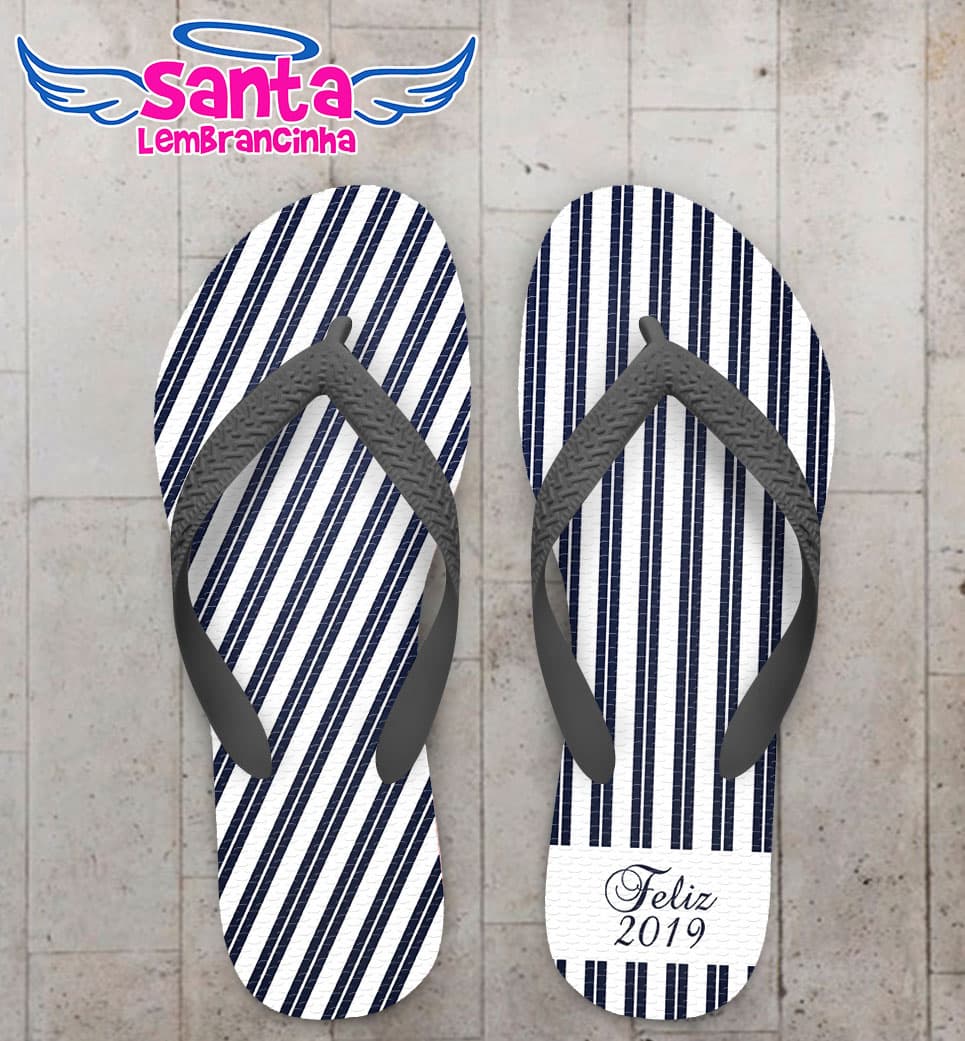 Chinelo Ano Novo Listrado Personalizado COD 5713