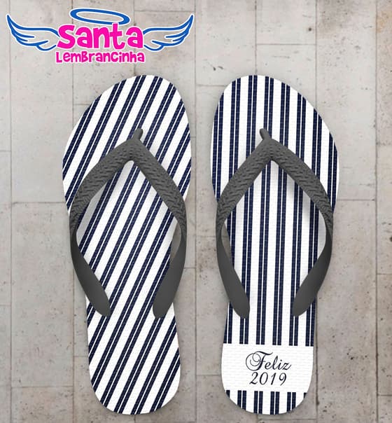 Chinelo Ano Novo Listrado Personalizado COD 5713