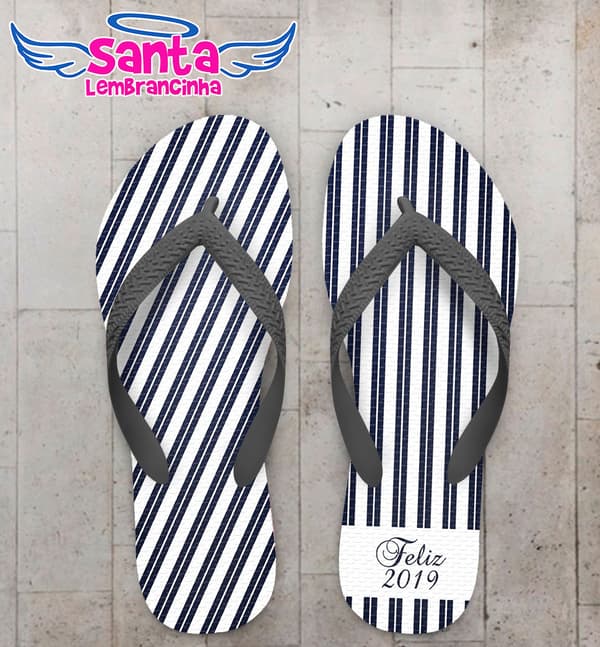 Chinelo Ano Novo Listrado Personalizado COD 5713