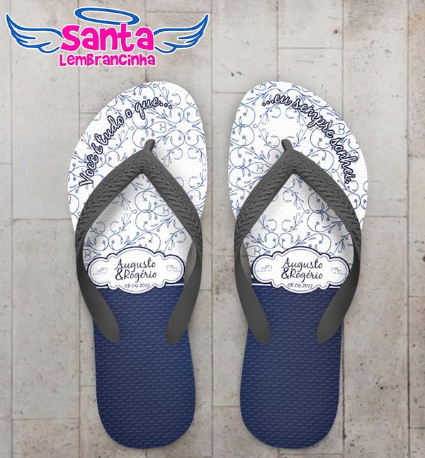Chinelo Casamento Lgbt Fundo com Flores em Arabesco Personalizado COD 5535