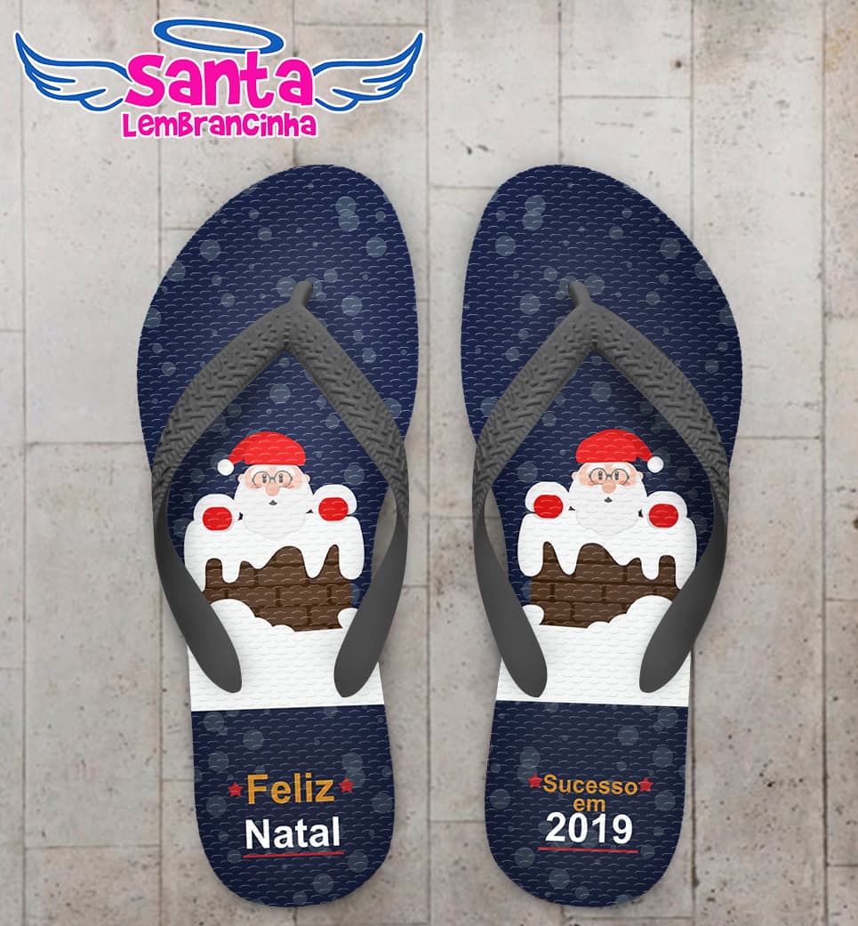 Chinelo Natal Papai Noel Cute Personalizado COD 5666