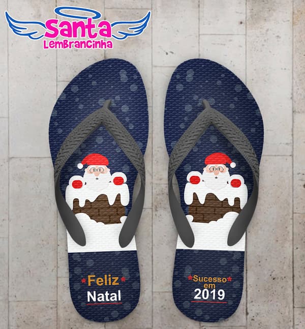 Chinelo Natal Papai Noel Cute Personalizado COD 5666