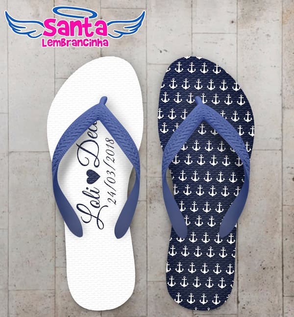 Chinelo Casamento Âncoras Personalizado COD 5330