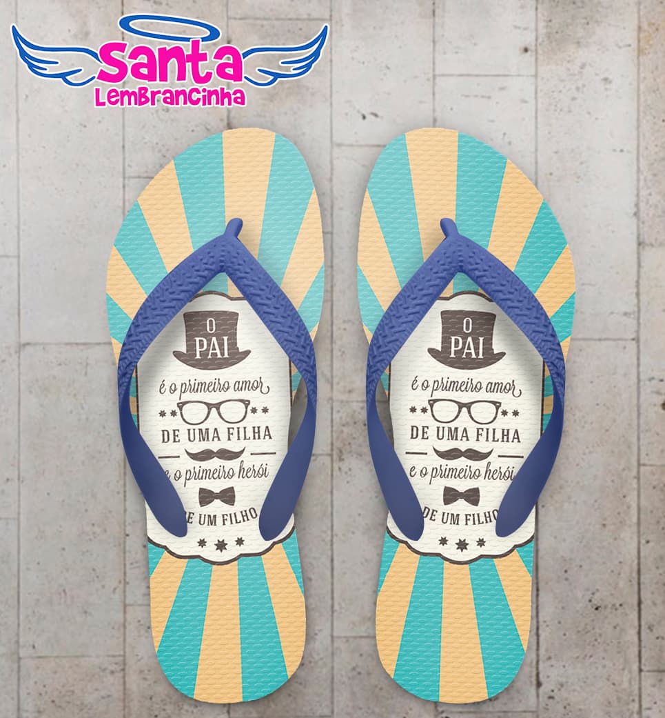 Chinelo Dia dos Pais Fundo Listrado Personalizado COD 5645