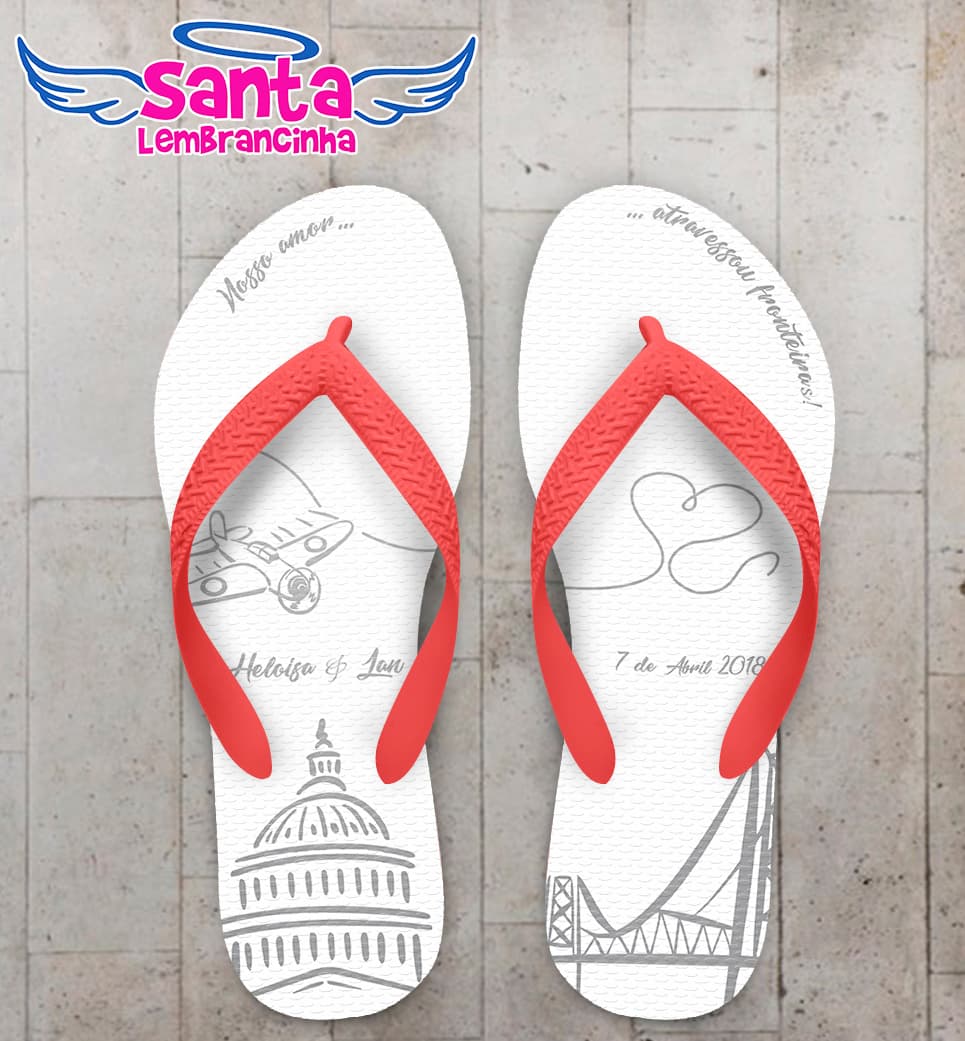 Chinelo Casamento, Nosso Amor Atravessou Fronteiras! Personalizado COD 5331