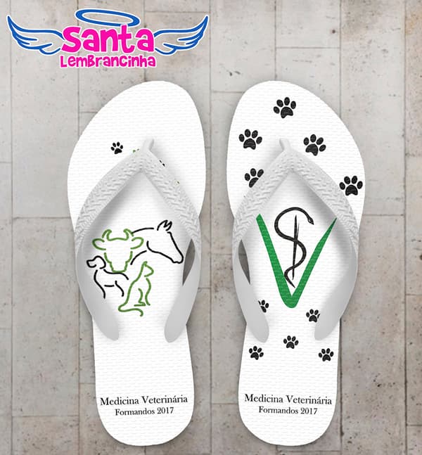 Chinelo Formatura Medicina Veterinária com Logo COD 5745