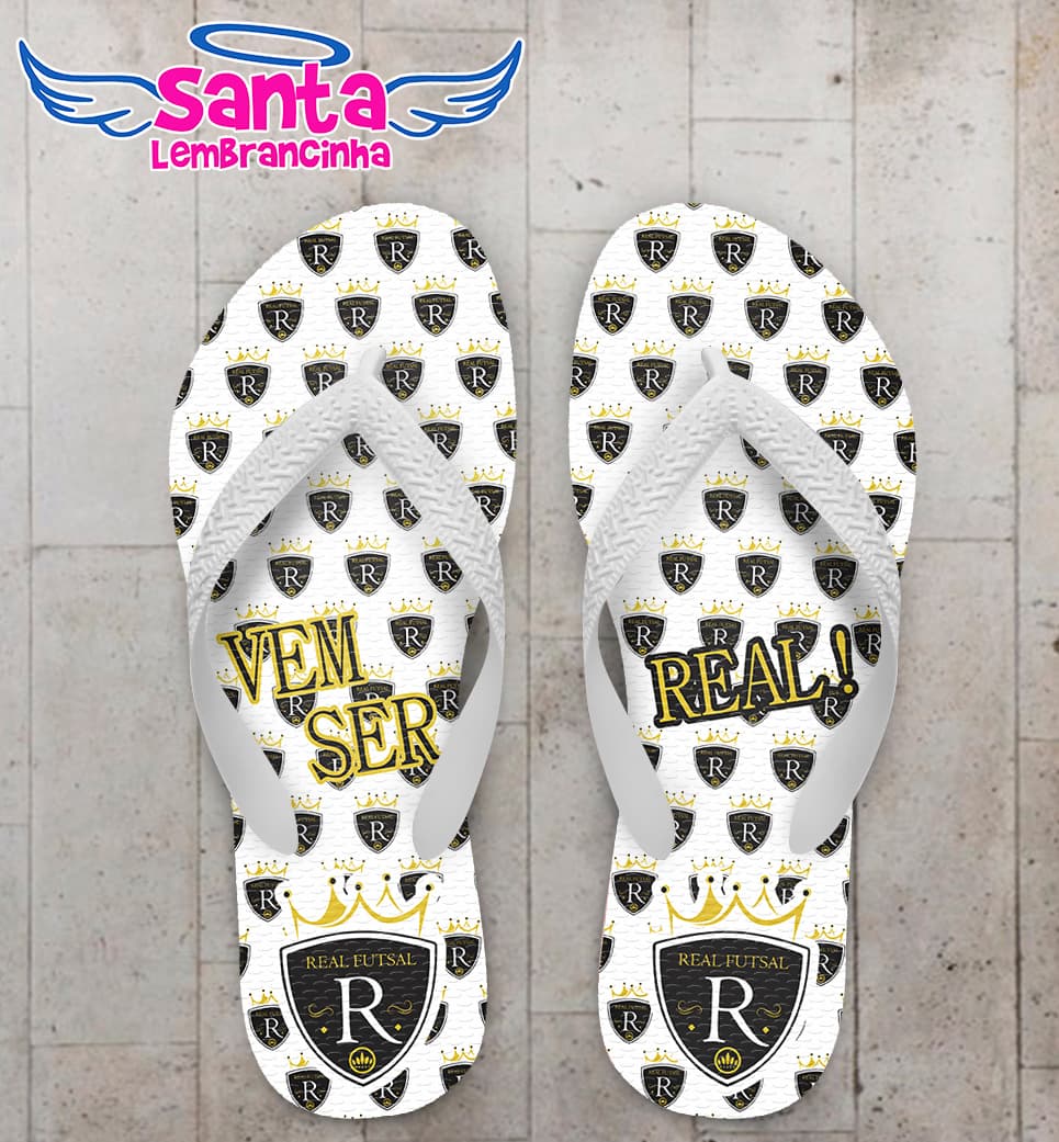 Chinelo Personalizado Futebol Real Futsal COD 5850