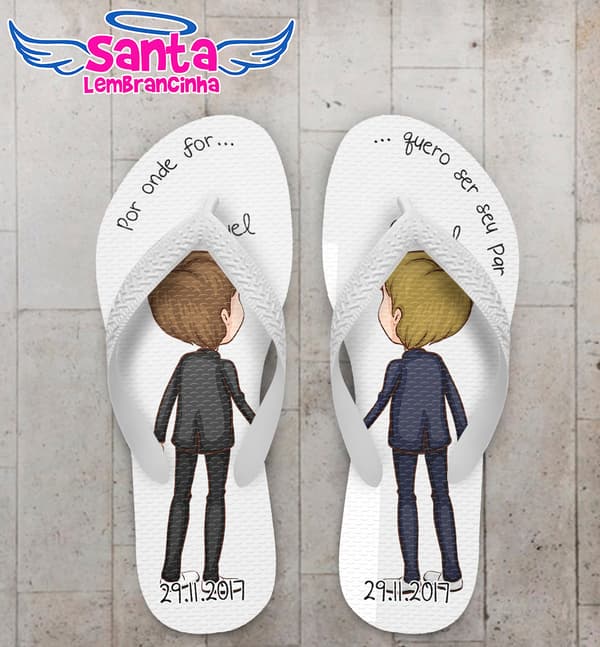 Chinelo Casamento Lgbt Noivinhos Personalizado COD 5536