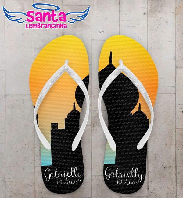 Chinelo Debutante 15 Anos Índia Personalizado COD 5410