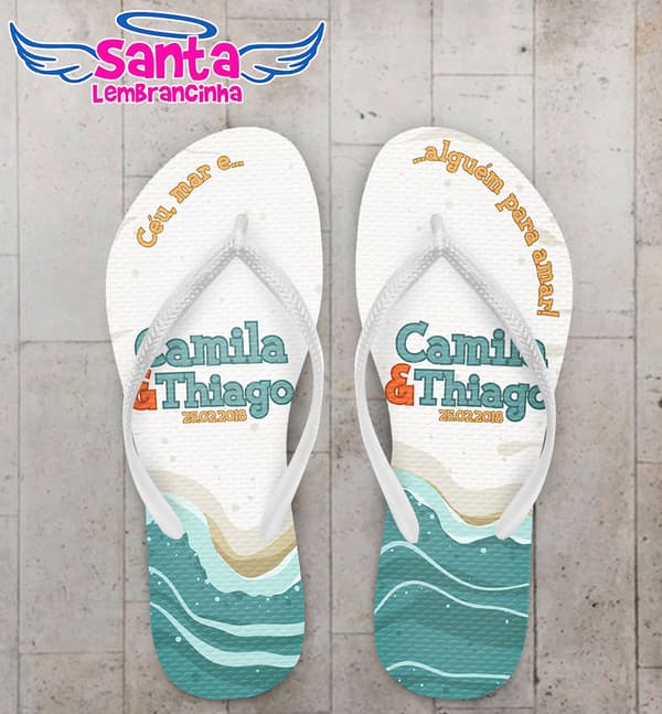 Chinelo Casamento Praia Personalizado COD 5361