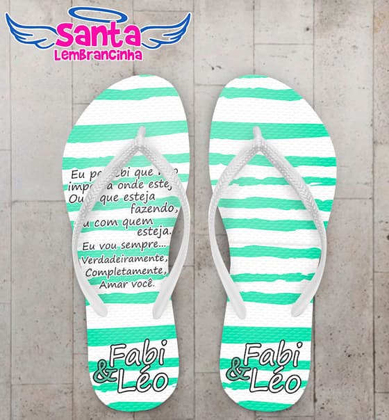 Chinelo Casamento Listrado Personalizado COD 5362