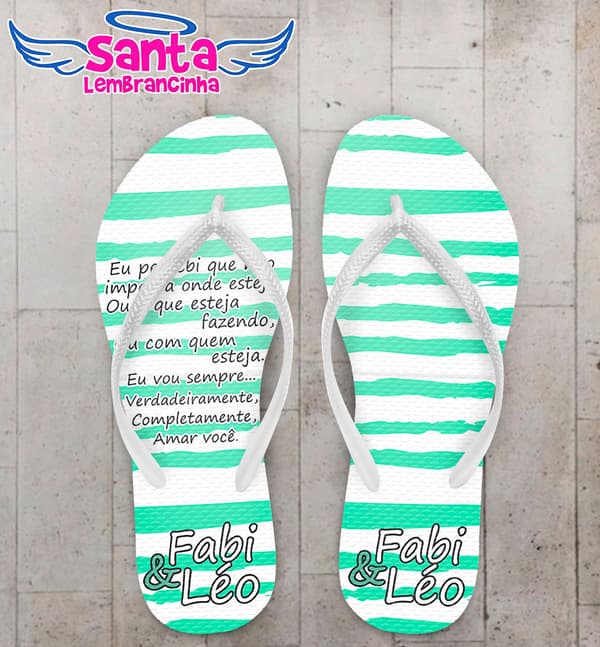 Chinelo Casamento Listrado Personalizado COD 5362